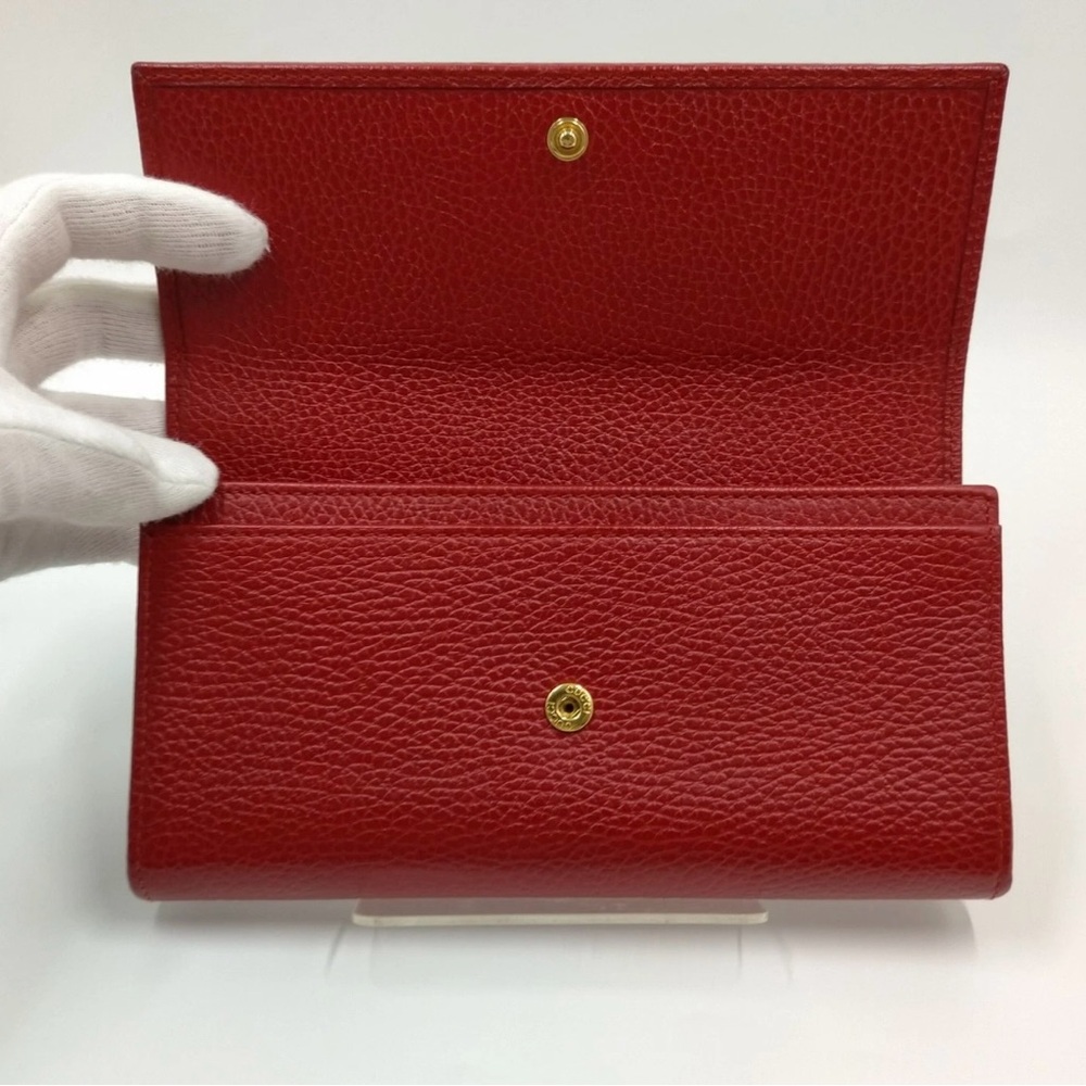Gucci Red Leather Wallet with Gold Logo - Picture 6 of 10